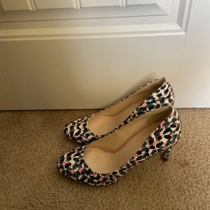 Womens Sz 10 Nine West Teal/Orange/White Heels